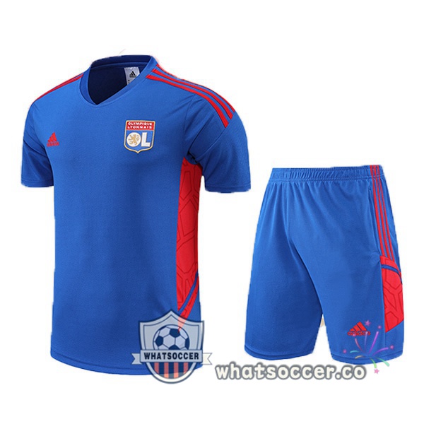 Olympique Lyonnais Training T-Shirts + Shorts Blue 2022-2023
