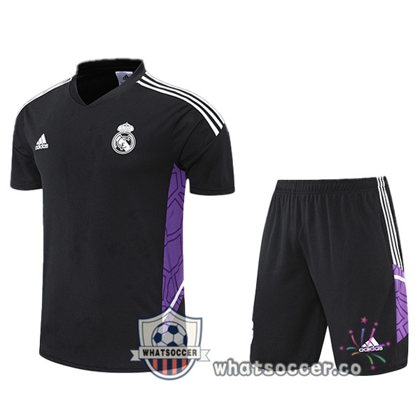 Real Madrid Training T-Shirts + Shorts Black 2022-2023