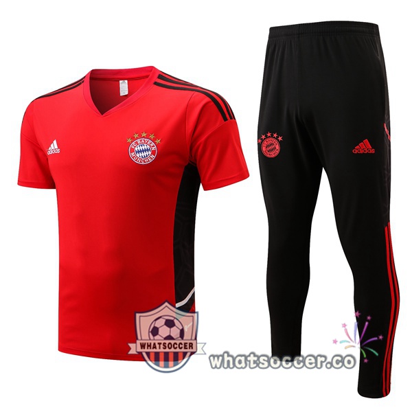 Bayern Munich Training T-Shirts + Pants Red 2022-2023