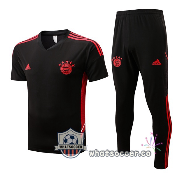 Bayern Munich Training T-Shirts + Pants Black 2022-2023