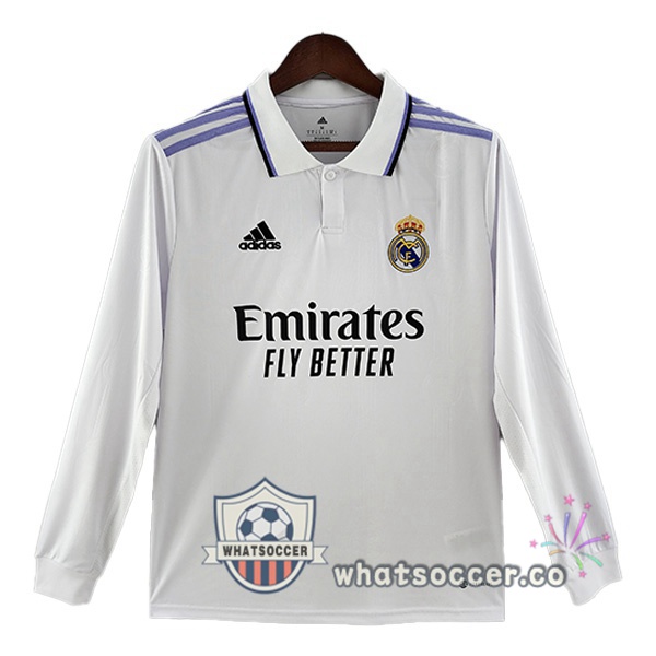 Real Madrid Long Sleeve Home Soccer Jerseys White 2022-2023