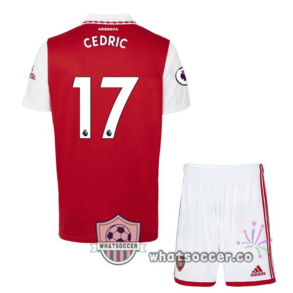 Arsenal (CEDRIC 17) Kids Home Soccer Jerseys Red White 2022-2023