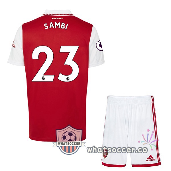Arsenal (SAMBI 23) Kids Home Soccer Jerseys Red White 2022-2023