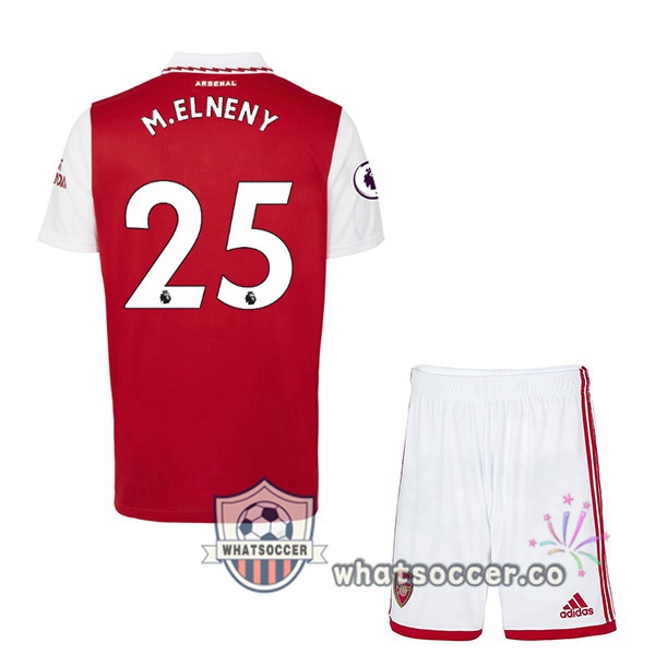 Arsenal (M.ELNENY 25) Kids Home Soccer Jerseys Red White 2022-2023
