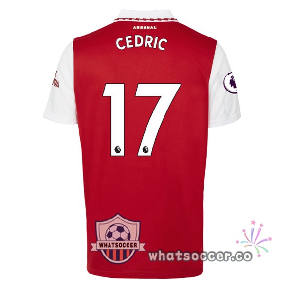 Arsenal (CEDRIC 17) Home Soccer Jerseys Red White 2022-2023