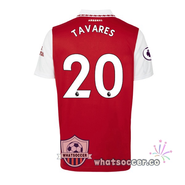 Arsenal (TAVARES 20) Home Soccer Jerseys Red White 2022-2023