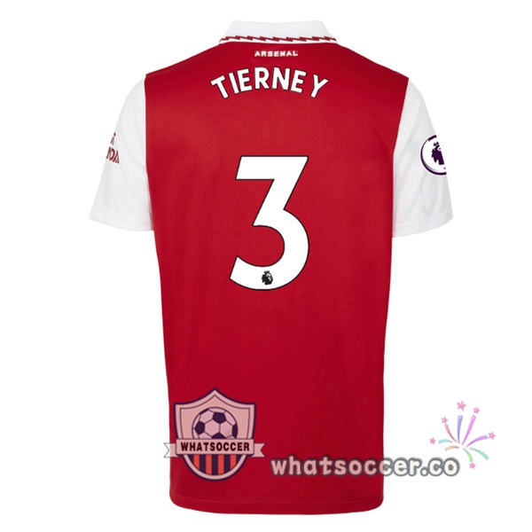 Arsenal (TIERNEY 3) Home Soccer Jerseys Red White 2022-2023