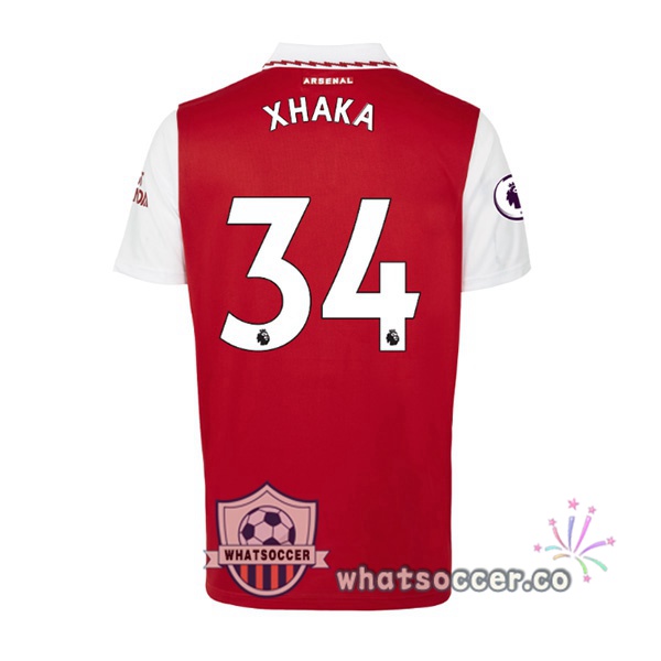 Arsenal (XHAKA 34) Home Soccer Jerseys Red White 2022-2023