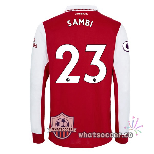 Arsenal (SAMBI 23) Home Soccer Jerseys Long Sleeve Red White 2022-2023
