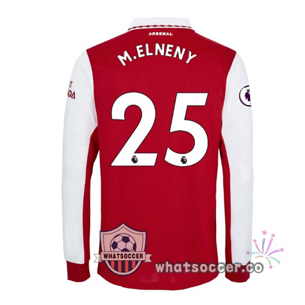 Arsenal (M.ELNENY 25) Home Soccer Jerseys Long Sleeve Red White 2022-2023