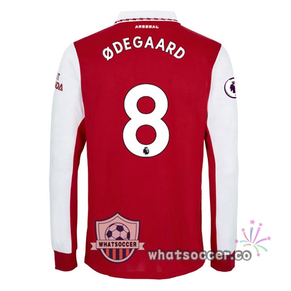Arsenal (ØDEGAARD 8) Home Soccer Jerseys Long Sleeve Red White 2022-2023