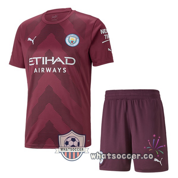 Manchester City Kids Goalkeeper Soccer Jerseys Marron 2022-2023