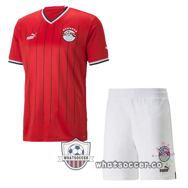 Egypt Kids Home Soccer Jerseys Red 2022-2023