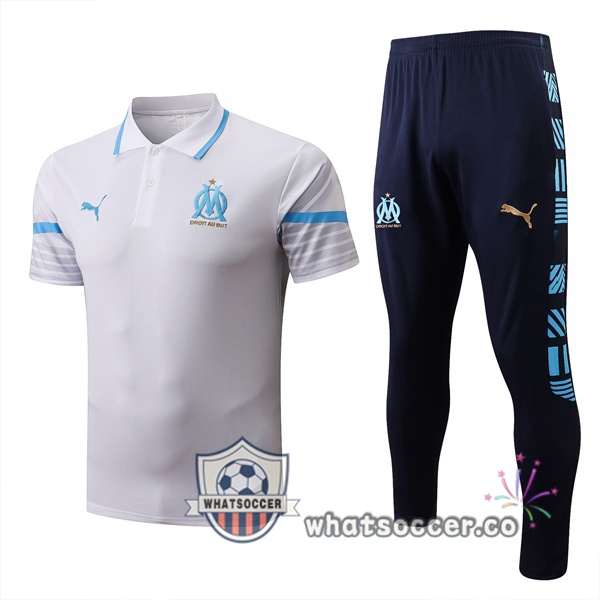 Training Polo Olympique de Marseille + Pants White 2022-2023