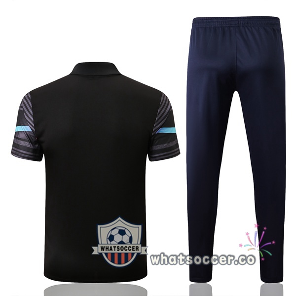 Training Polo Manchester City + Pants Black 2022-2023