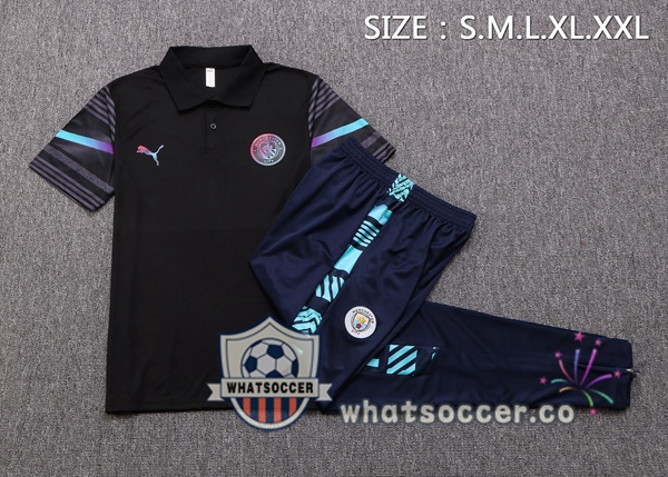 Training Polo Manchester City + Pants Black 2022-2023