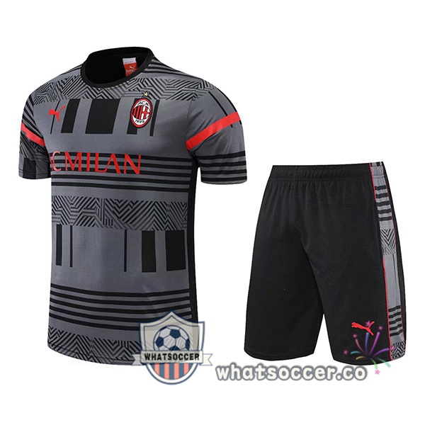 AC Milan Training T-Shirts + Shorts Gray 2022-2023
