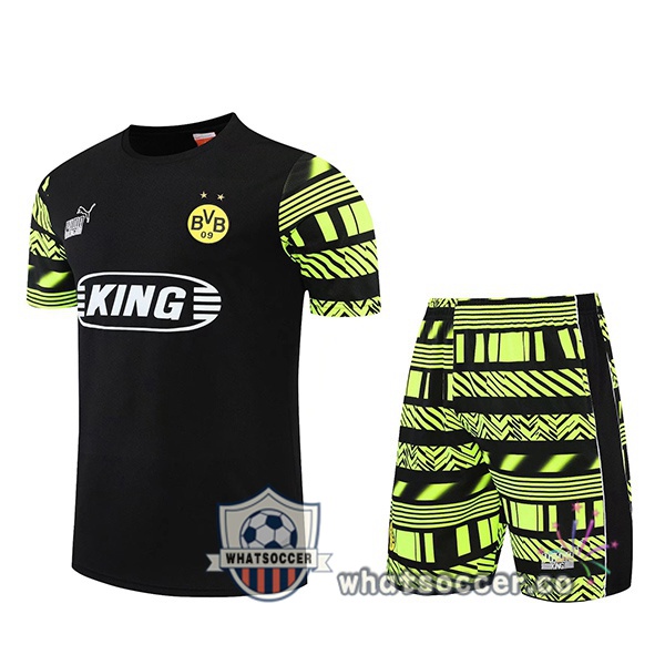 Dortmund BVB Training T-Shirts + Shorts Black 2022-2023