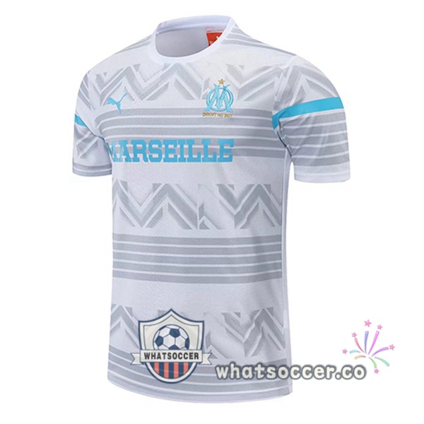 Olympique de Marseille Training T-Shirts White Gray 2022-2023