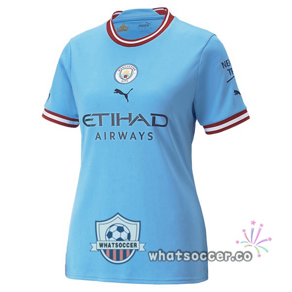 Manchester City Home Soccer Jerseys Women Blue 2022-2023