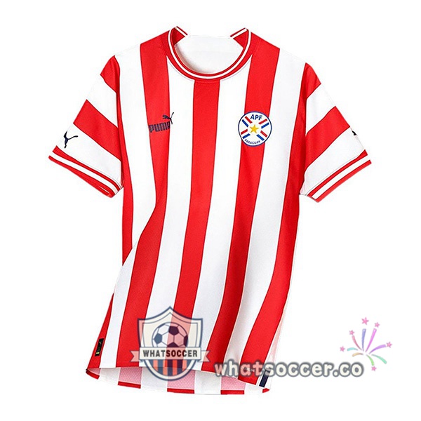 Paraguay Home Soccer Jerseys Red White 2022-2023