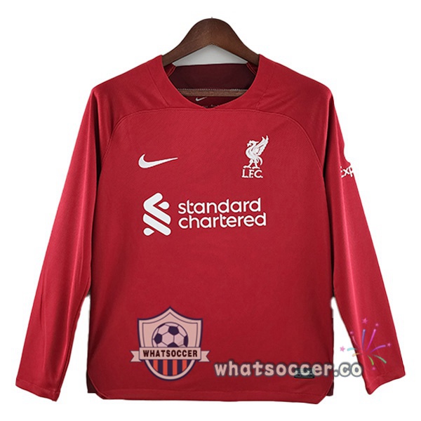 FC Liverpool Home Soccer Jerseys Long Sleeve Red 2022-2023