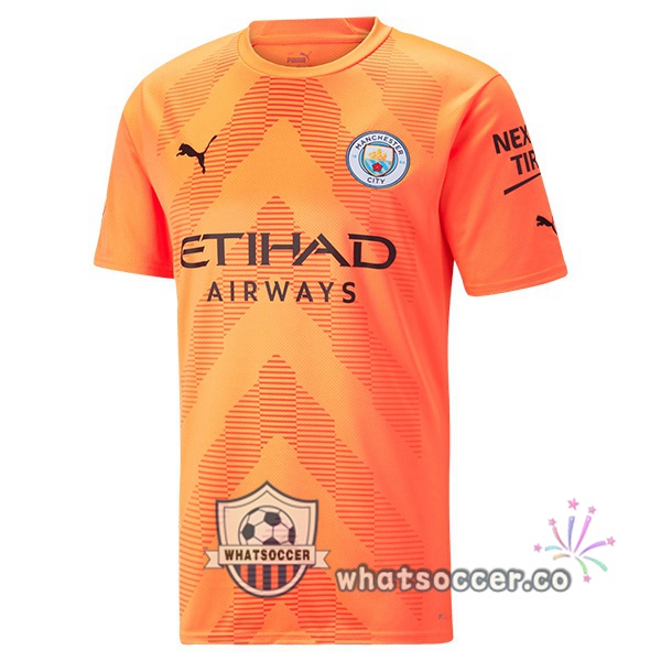 Manchester City Goalkeeper Soccer Jerseys Orange 2022-2023