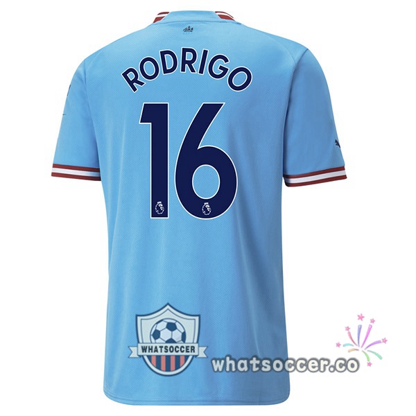 Manchester City (Rodrigo 16) Home Soccer Jerseys Blue 2022-2023