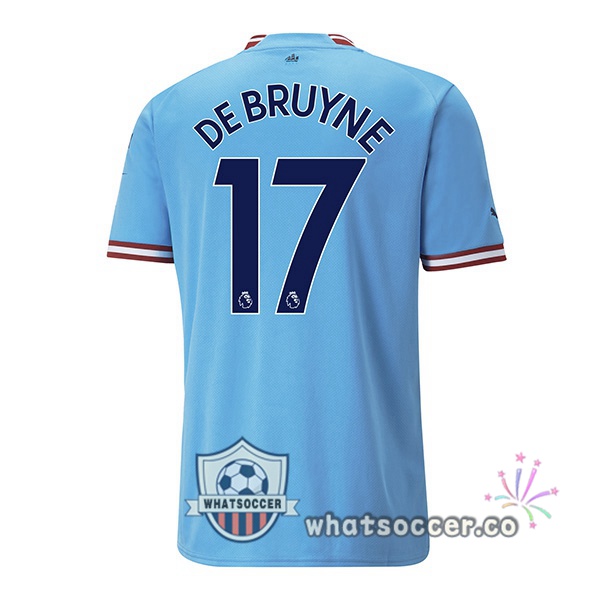 Manchester City (Kevin De Bruyne 17) Home Soccer Jerseys Blue 2022-2023