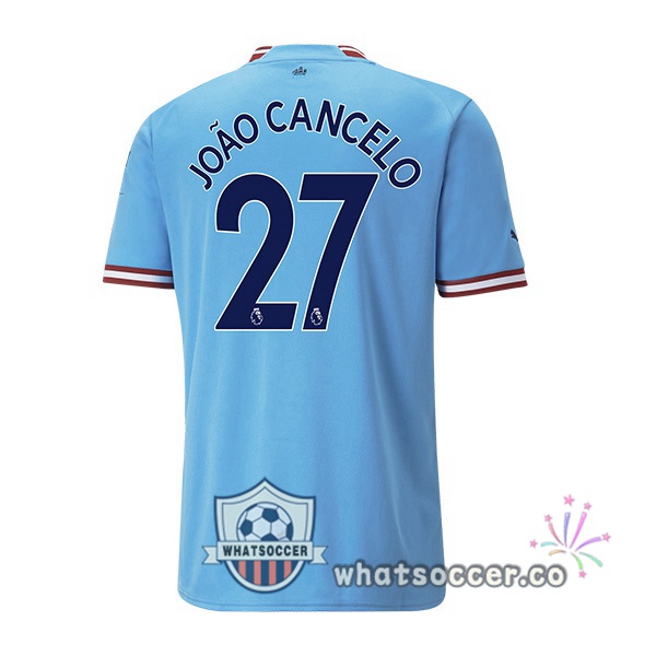 Manchester City (João Cancelo 27) Home Soccer Jerseys Blue 2022-2023