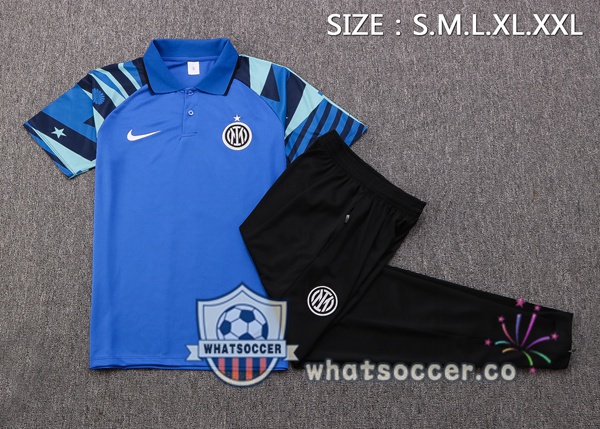 Training Polo Inter Milan + Pants Blue 2022-2023