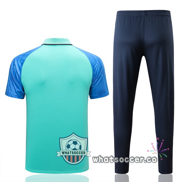 Training Polo FC Barcelona + Pants Green Blue 2022-2023