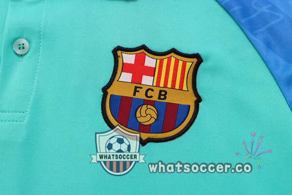 Training Polo FC Barcelona + Pants Green Blue 2022-2023