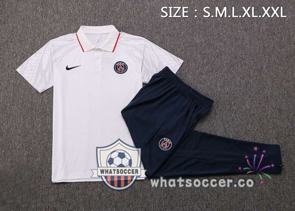 Training Polo Paris PSG + Pants White 2022-2023