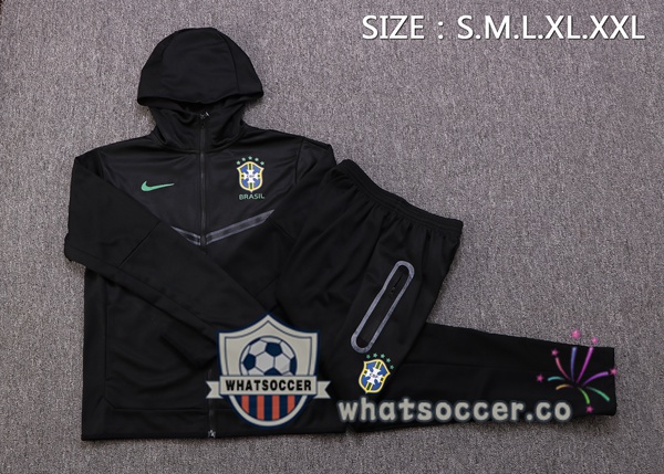 Brazil Black Hooded Jacket 2022-2023