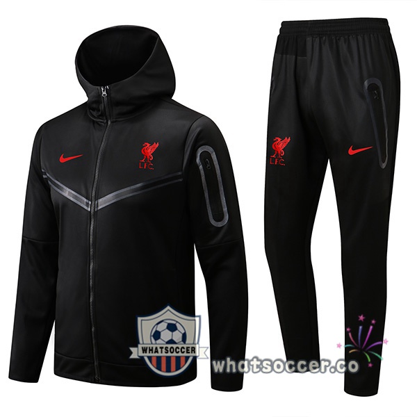 FC Liverpool Black Hooded Jacket 2022-2023
