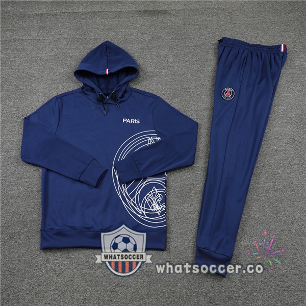 JORDAN Paris PSG Blue Royal Hooded Jacket 2022-2023