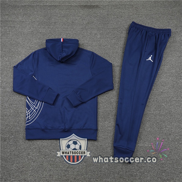JORDAN Paris PSG Blue Royal Hooded Jacket 2022-2023