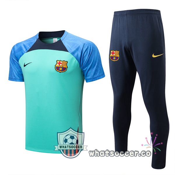 FC Barcelona Training T-Shirts + Pants Green 2022-2023