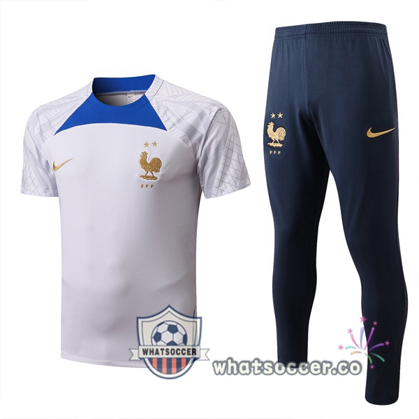 France Training T-Shirts + Pants White 2022-2023