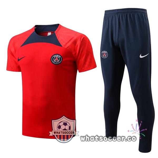 Paris PSG Training T-Shirts + Pants Red 2022-2023