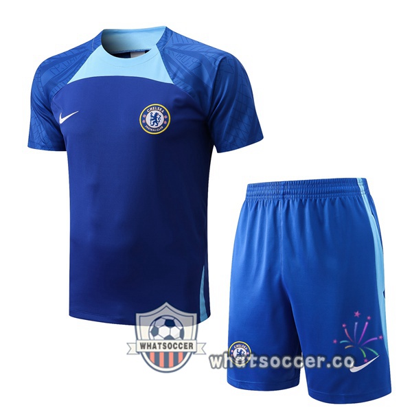 FC Chelsea Training T-Shirts + Shorts Blue 2022-2023