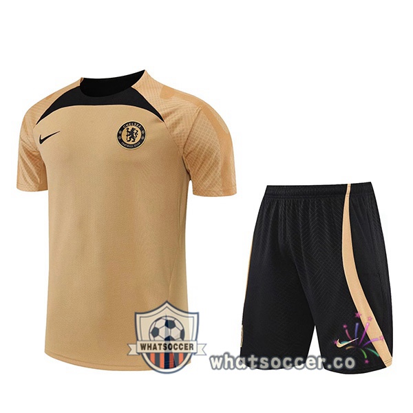 FC Chelsea Training T-Shirts + Shorts Yellow 2022-2023