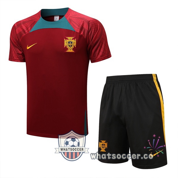 Portugal Training T-Shirts + Shorts Black 2022-2023