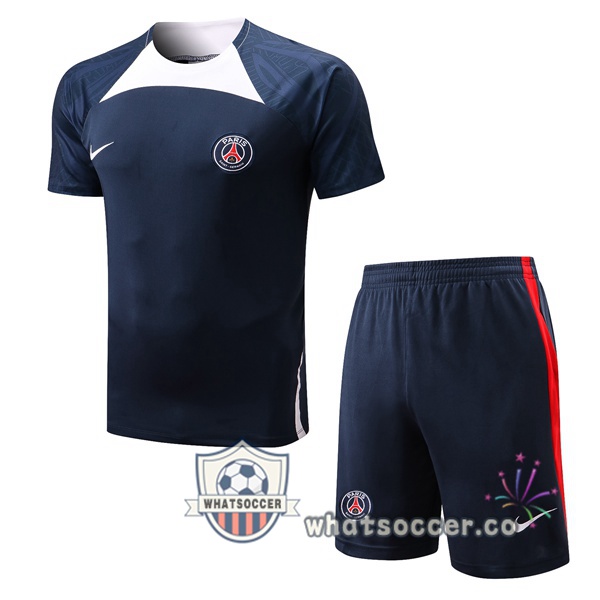 Paris PSG Training T-Shirts + Shorts Blue Royal 2022-2023
