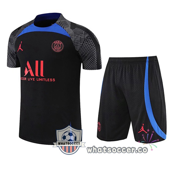 Paris PSG Training T-Shirts + Shorts Black 2022-2023