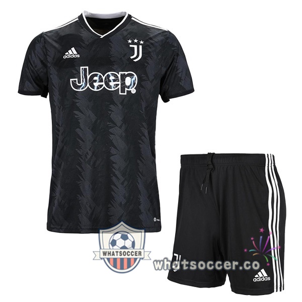 Juventus Kids Away Soccer Jerseys Black 2022-2023