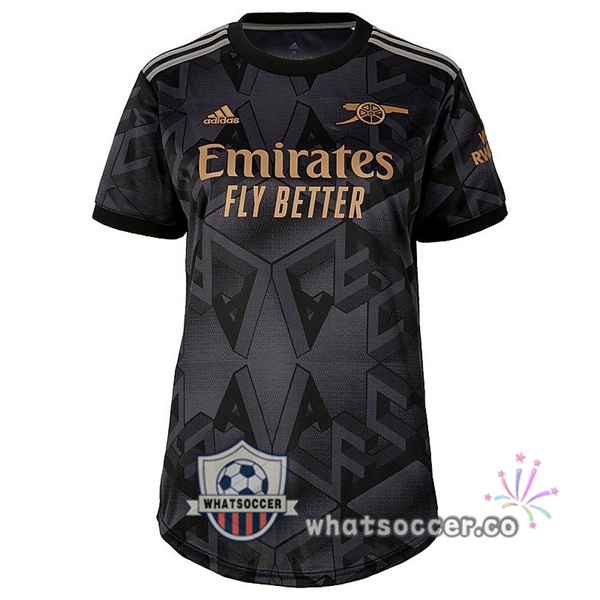 Arsenal Women Away Soccer Jerseys Black 2022-2023
