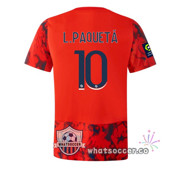 Olympique Lyonnais (L.PAQUETÁ 10) Away Soccer Jerseys Red 2022-2023
