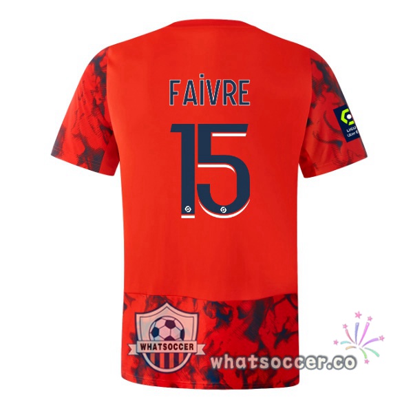 Olympique Lyonnais (FAIVRE 15) Away Soccer Jerseys Red 2022-2023